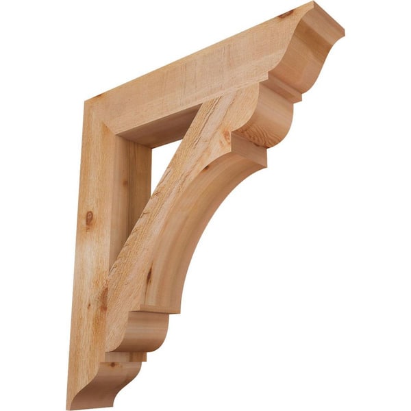 Ekena Millwork 6 in. x 36 in. x 32 in. Western Red Cedar Olympic Traditional Rough Sawn Bracket