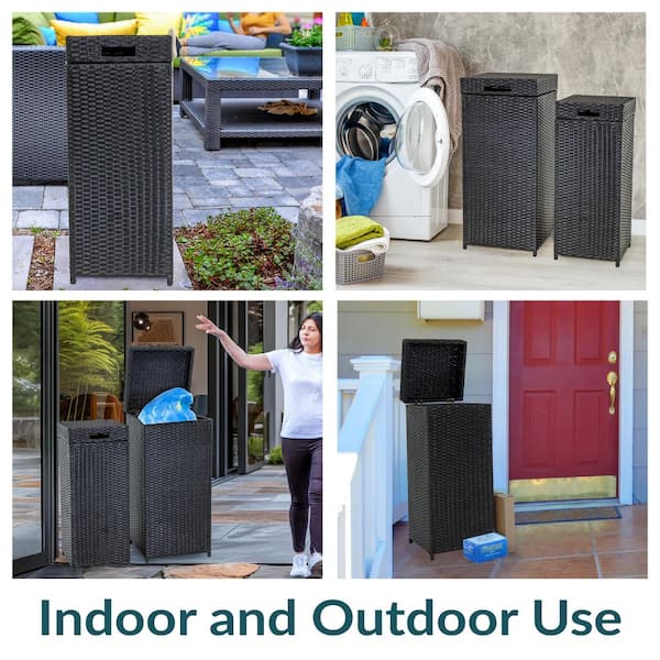 Sunnydaze Outdoor 14 in. W x 14 in. D x 31.5 in. H Black