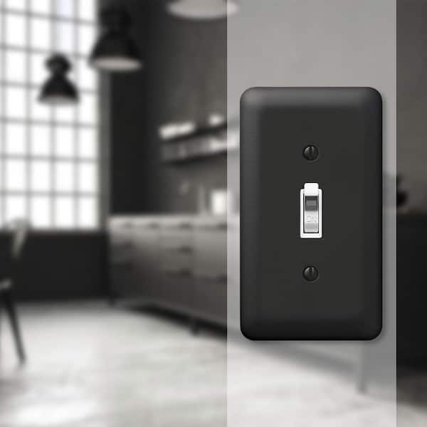 Declan 1 Gang Toggle Steel Wall Plate - Black