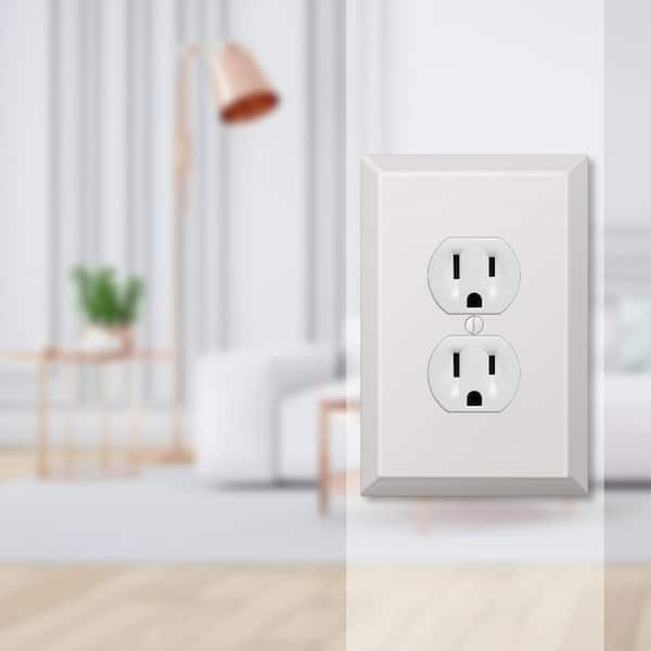 Oversized 1 Gang Duplex Steel Wall Plate - White