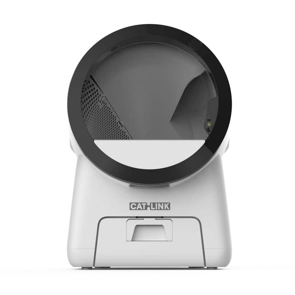 CATLINK Scoop Robot Pro White ABS Plastic Self-Cleaning Litter Box Dual AI Cameras,5G WiFi App 22 lb. Large Cat Capacity