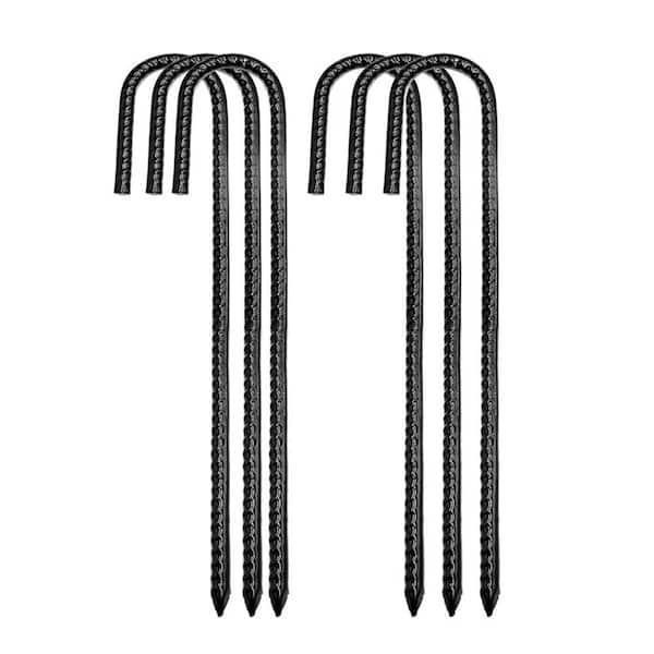 Wellco 0.3 in. x 16 in. Rebar Stakes J Hook Extra HeavyDuty, Garden Stake Steel Stakes Tent