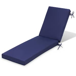 71.5 in. x 20.5 in. 1-Piece Outdoor Chaise lounge Cushion in Navy Blue