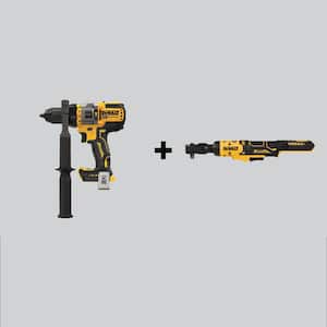 20V MAX Brushless Cordless 1/2 in. Hammer Drill/Driver with FLEXVOLT ADVANTAGE and ATOMIC 3/8 in. Ratchet (Tools-Only)