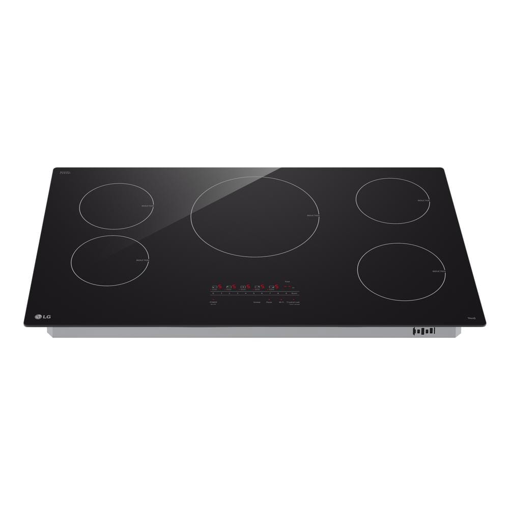 LG 36" Black Ceramic 5-Burner Induction Cooktop with Touch Control