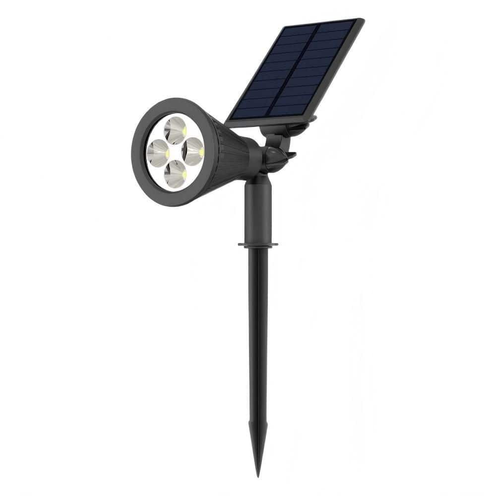 OGETFUUR Modern Warm White ABS Solar Spot Light, IP65 Waterproof Adjustable Brightness, Outdoor Landscape Pathway Light, 6-Pack