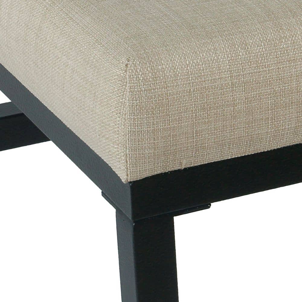 24" Industrial Open Back Counter Stool with Tan Cushion