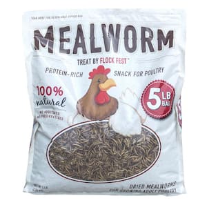 5 lbs. Bag Dried Mealworms for Chickens, Wild Birds, Ducks, and Small Pets