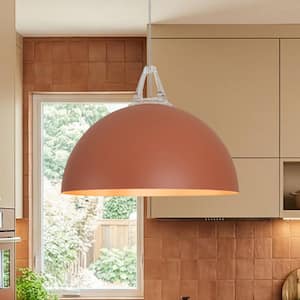 PCover 1-Light 17.7-in W Burnt Orange Dome Pendant Light for Kitchen Island and Dining Room