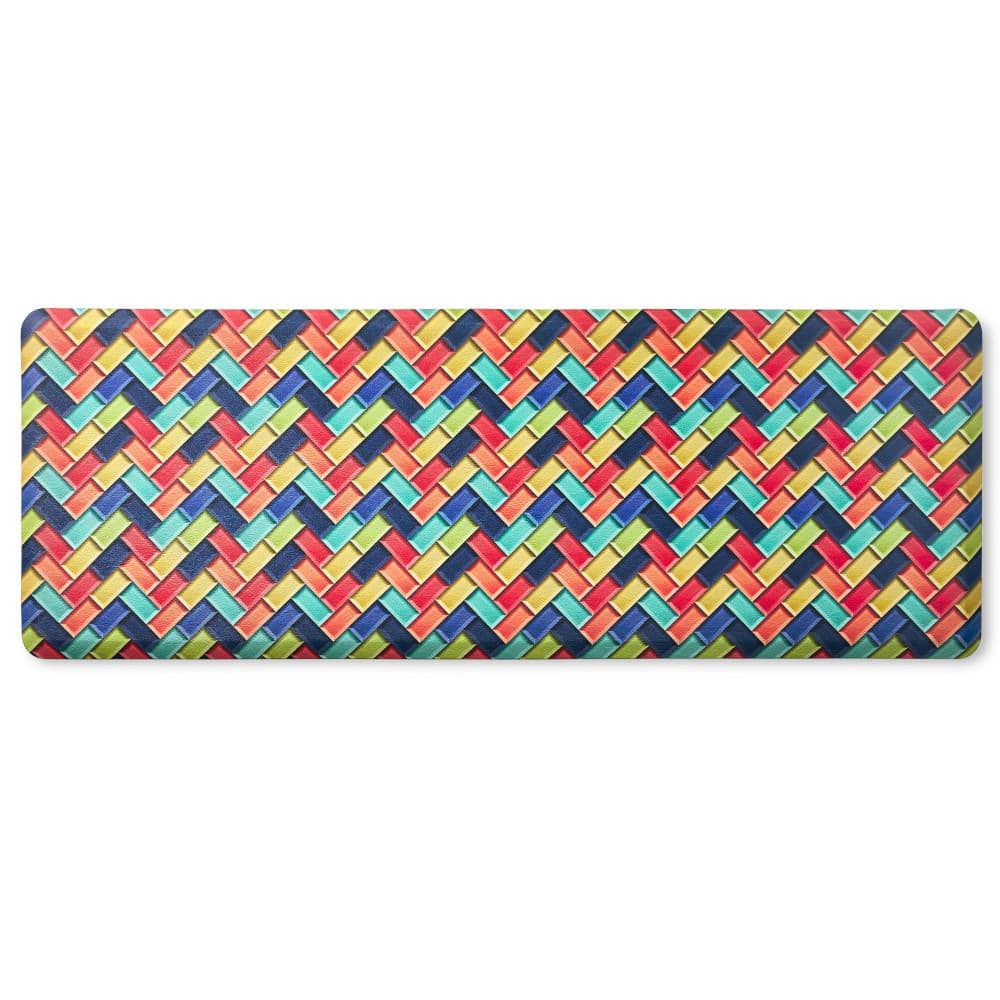 Fiesta Multicolor Herringbone Anti-Fatigue Kitchen Mat, 20"x55"