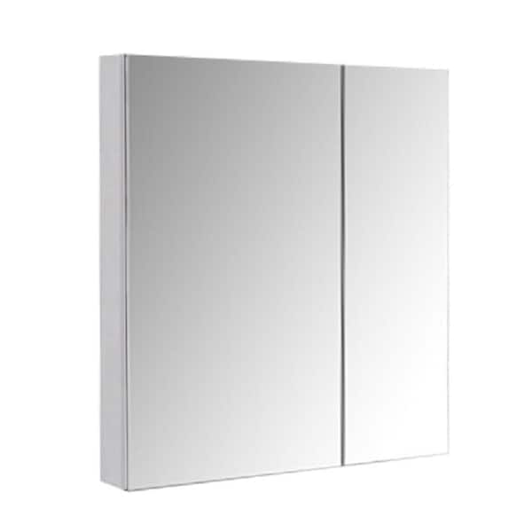 Victoria 30 in. W x 26 in. H Large Rectangular Silver Aluminum Recessed/Surface Mount Medicine Cabinet with Mirror