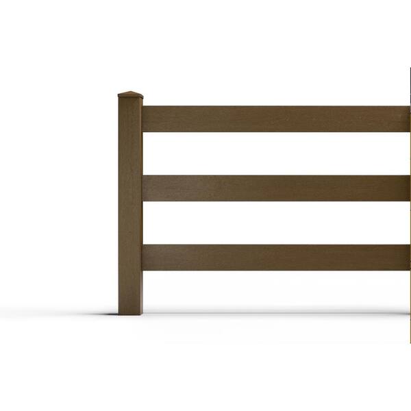 Natures Composites Composite Traditional 3-Board Ranch Rail (3.5 ft. H x 5.75 ft. W) Rosewood (Brown)