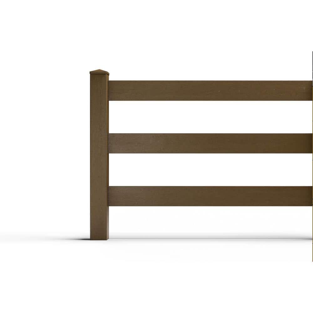Composite Traditional 3 Board Ranch Rail Fence Panel (4 ft. H x 5.75 ft. W) Rosewood (Brown) price history on PriceWatchPro