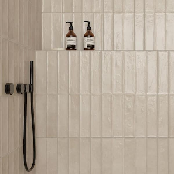 Tavira Cream Beige 2.95 in. X 11.81 in. Satin Ceramic Subway Wall Tile (6.35 sq. ft. /Case)