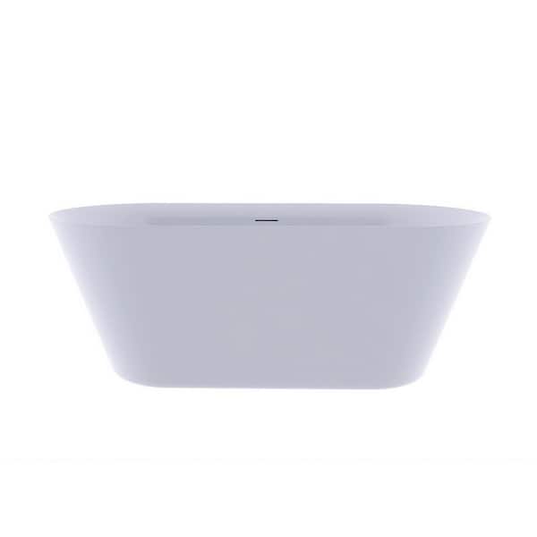 66 in. x 29.5 in. Acrylic Freestanding Flatbottom Soaking Bathtub in White