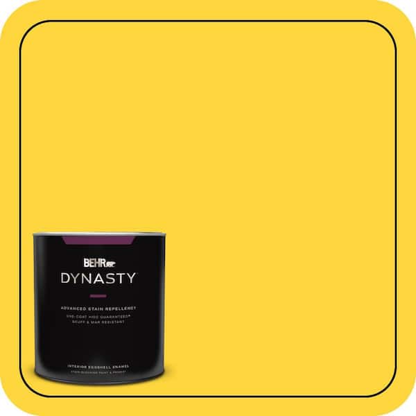 BEHR DYNASTY 1 qt. #380B-6 Lemon Tart Eggshell Enamel Interior Stain-Blocking Paint & Primer