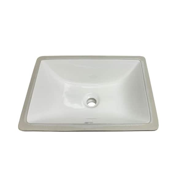 Wells Rhythm Series 18 in. Rectangular Undermount Single Bowl Bathroom Sink in Bisque