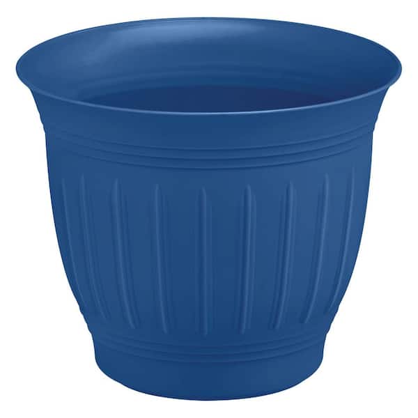 Vigoro 6 in. Eleanor Classic Blue Colonnade Plastic Planter (6 in. D x 5.5 in. H)