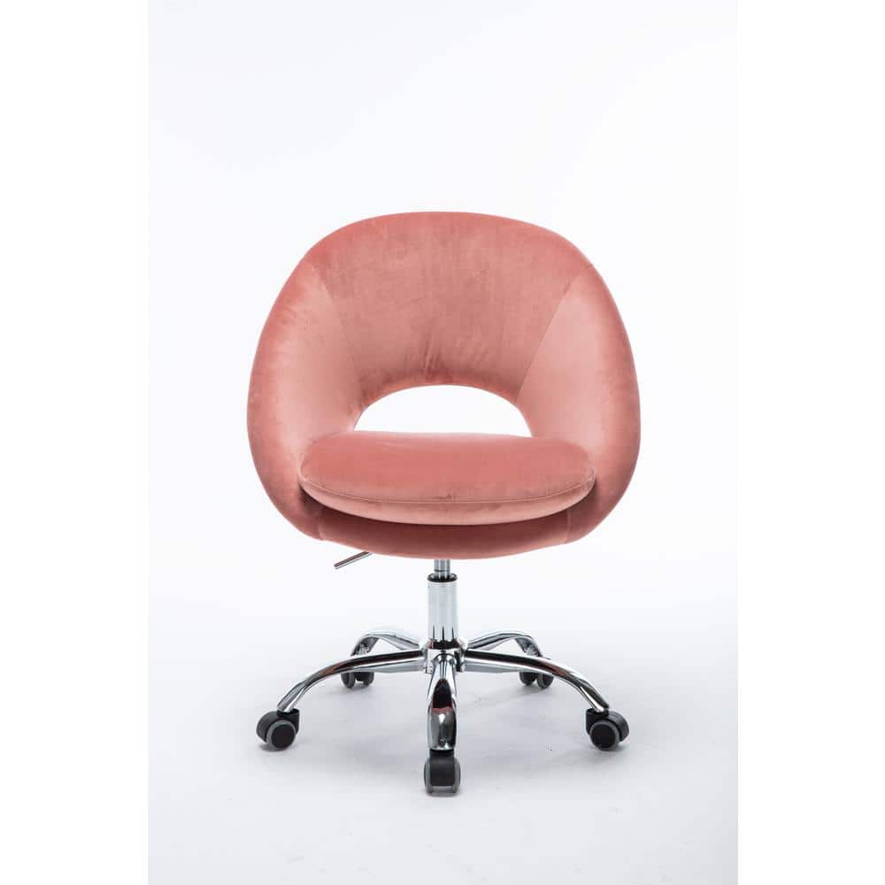 Modern Velvet Leisure Rotating Office Chair (pink)