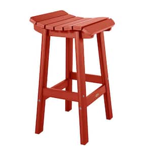 Summit Square Rustic Red Recycled Plastic Bar Height Outdoor Bar Stool