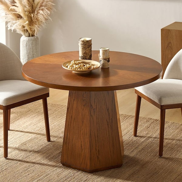 JAYDEN CREATION Estefana Acorn Modern 45 in. Round Dining Table