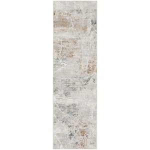 Glam Grey Multicolor 2 ft. x 8 ft. Abstract Contemporary Runner Area Rug