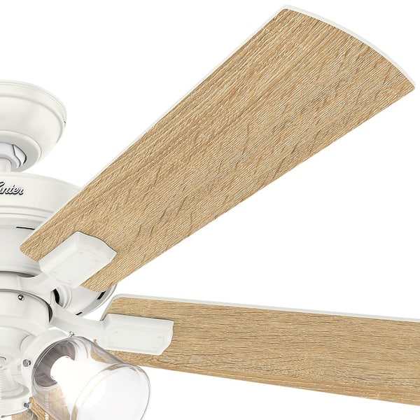 Hunter - Crestfield 52 in. LED Indoor Fresh White Ceiling Fan with 3-Light Kit