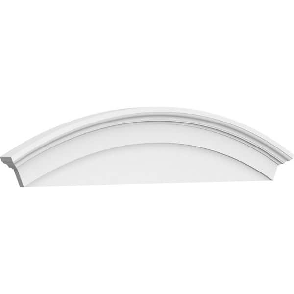 Ekena Millwork 66 in. W x 14 in. H x 2-3/4 in. P Arched Signature Urethane Pediment, Primed Tan
