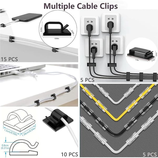 OBJLGEV Cable Management Kit 327-Pieces Includes Cable Sleeves