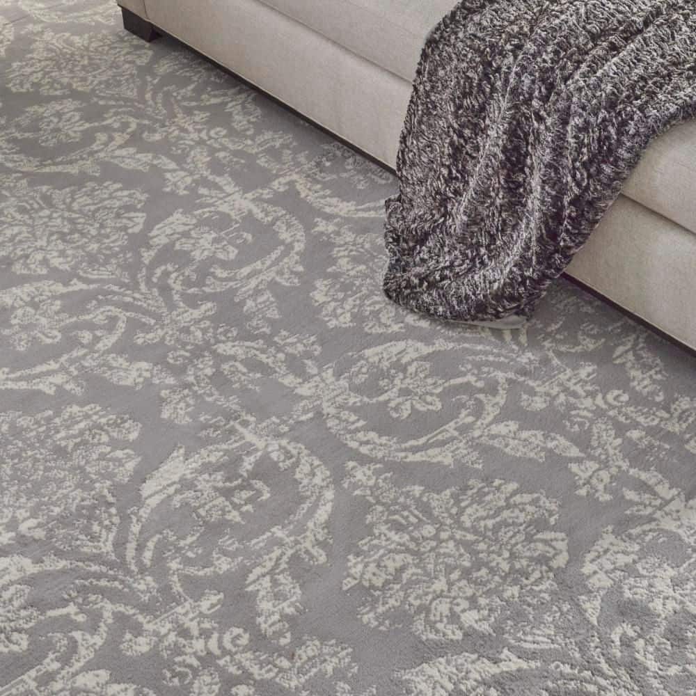 Nourison Jubilant Grey Damask 7' x 10' Area Rug