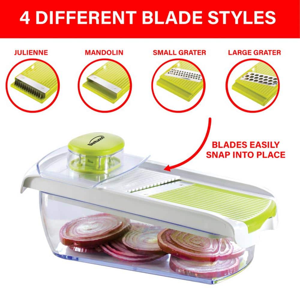 Green BPA-Free Mandoline Slicer with 5-Cup Storage Container