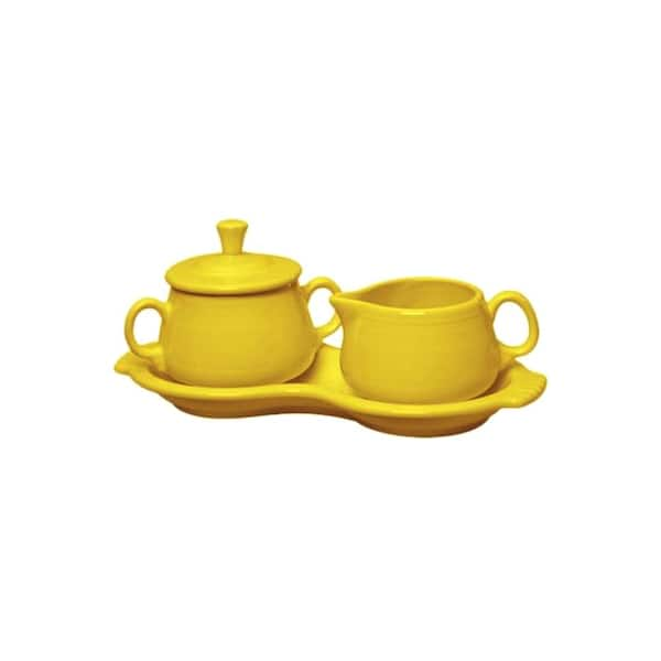 Fiesta 15 oz. 3-Piece Sunflower Sugar Bowl and Creamer Tray Set 821320U ...