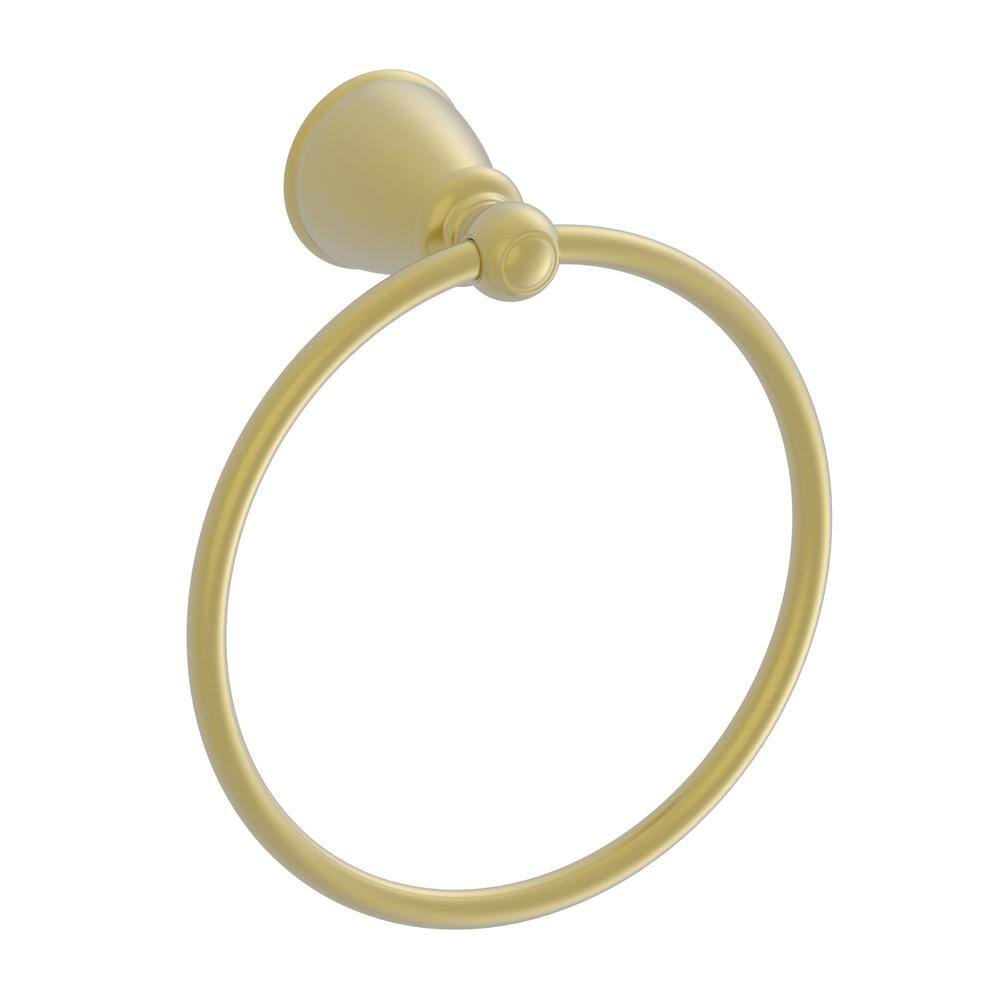 PRIVATE BRAND UNBRANDED Lisbon Wall Mounted Towel Ring in Matte Gold Finish 2520BGTR The Home
