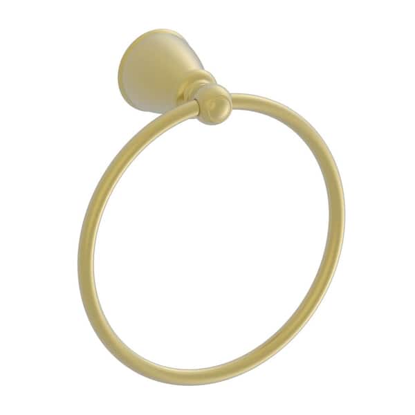 PRIVATE BRAND UNBRANDED Lisbon Wall Mounted Towel Ring in Matte Gold Finish