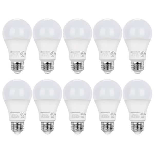 60-Watt Equivalent A19 Dimmable LED Light Bulb, 2700K Warm White (10-Pack)