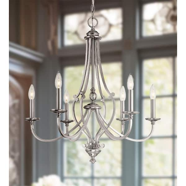 Minka Lavery Savannah Row 6 Light Brushed Nickel Chandelier 3336