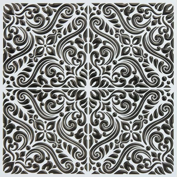 WallPops Subway Carrara Black and White 10 in. x 10 in. 0.025 in. PVC Peel and Stick Tiles Sample (0.69 sq. ft./pack)
