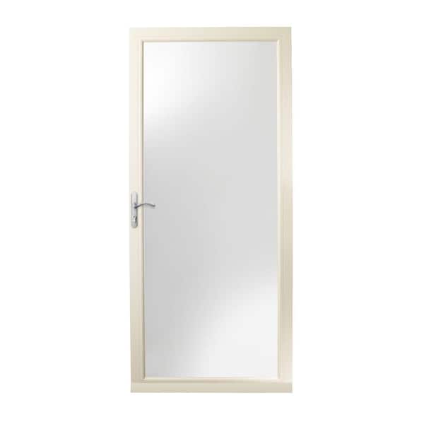 Andersen 3000-Series 36 in. x 80 in. Almond Left-Hand Full View Interchangeable Aluminum Storm Door with Nickel Hardware