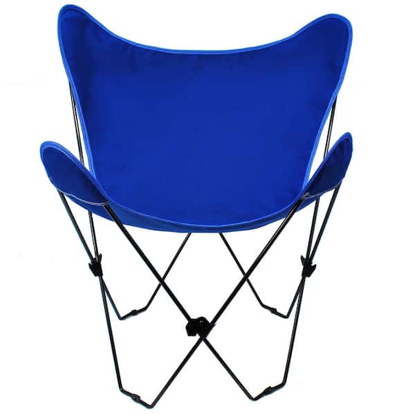 Algoma Butterfly Chair and Cover Combination w Black Frame Blue 405355 The Home Depot