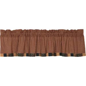 Patriotic Patch 72 in. L x 16 in. W Plaid Block Border Cotton Valance in Deep Red Navy Khaki