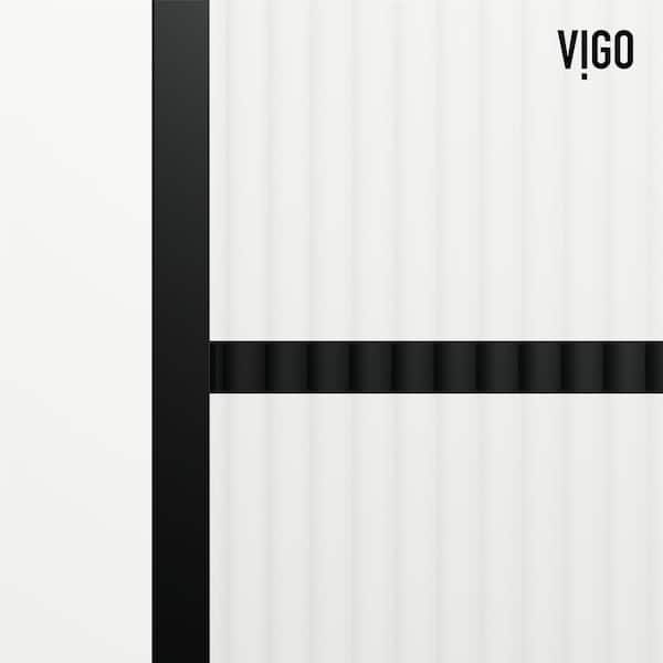 Ventana 34 in. W x 62 in. H Framed Fixed Tub Screen Door in Matte Black with 3/8 in. (10mm) Fluted Glass
