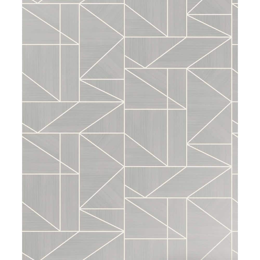 Ina Silver Geometric Vinyl Strippable Roll (Covers 56.4 sq. ft.)