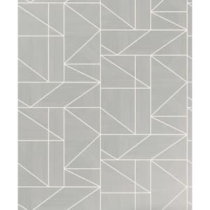Ina Silver Geometric Vinyl Strippable Roll (Covers 56.4 sq. ft.)