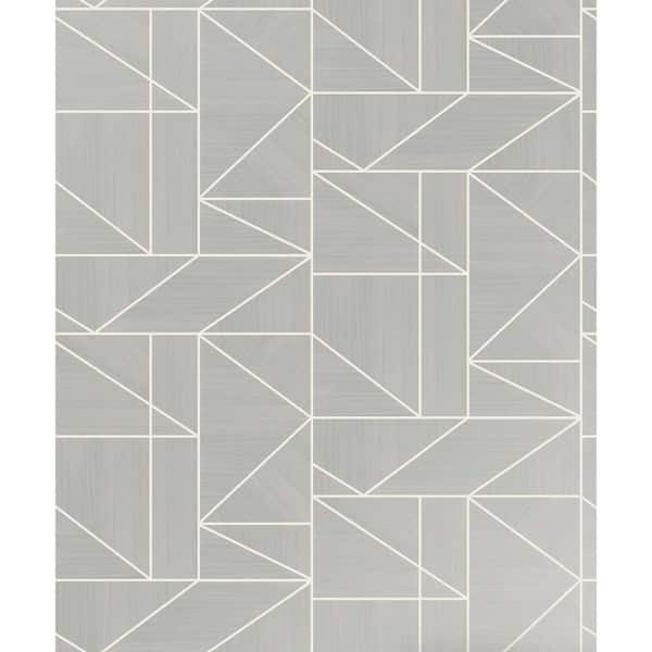 Ina Silver Geometric Vinyl Strippable Roll (Covers 56.4 sq. ft.)
