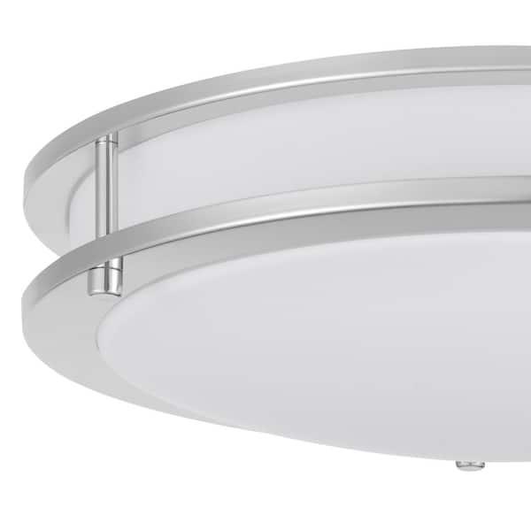 Hampton Bay Flaxmere 14 in. Chrome Dimmable Integrated LED Flush