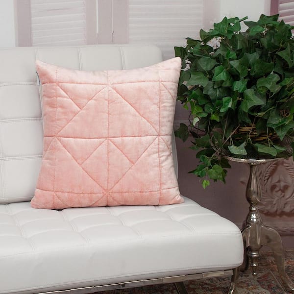 PARKLAND COLLECTION Zoe Transitional Quilted Pink Throw Pillow