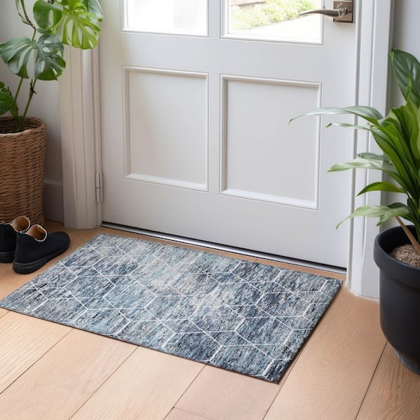 Chantille Machine Washable Indoor/Outdoor Abstract ACN1724 Blue 2 ft. x 3 ft. Accent Rug