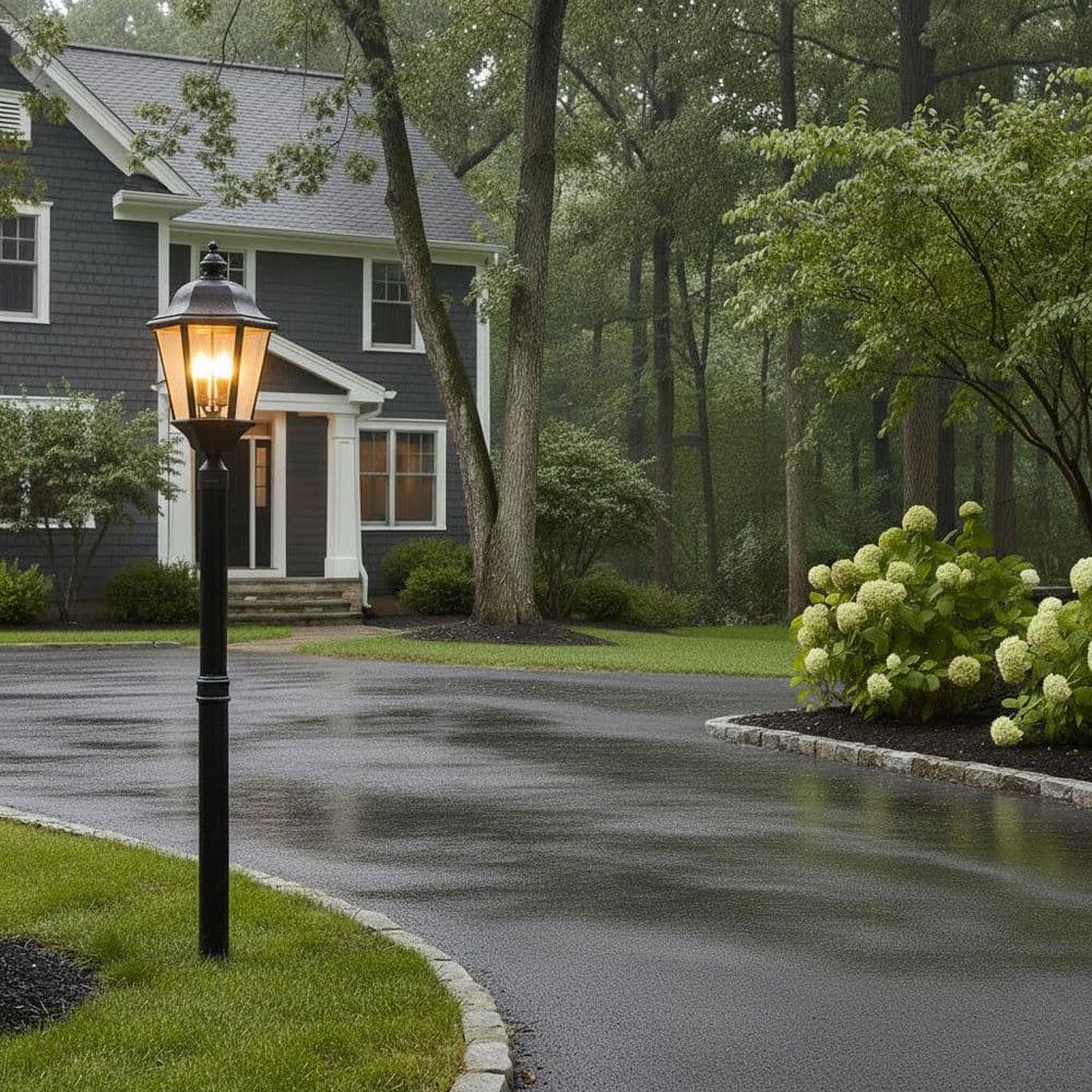 HINKLEY Edgewater 27.75 in. 4-Light Black Low Voltage Outdoor Pier