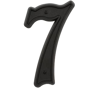 5-1/2 in. Black Plastic House Number 7