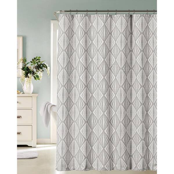 Dainty Home Romance 72 in. Silver Shower Curtain